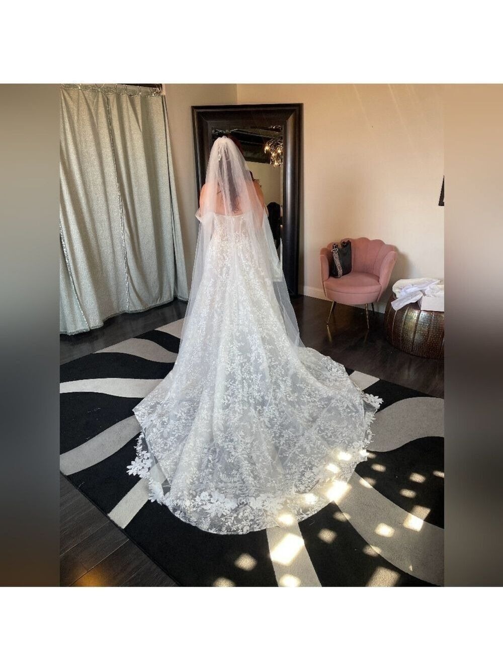 Untamed Petals Alexandria Veil Cathedral Ivory